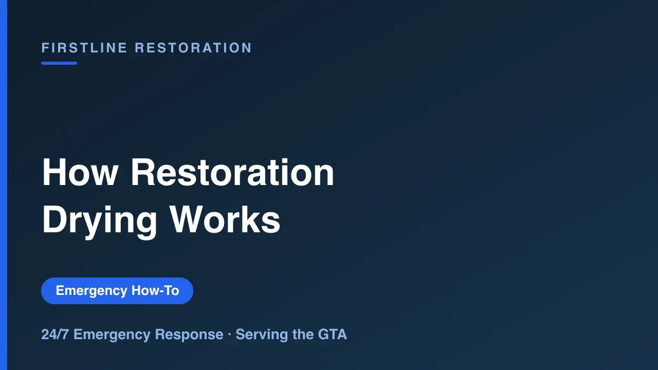 How Long Does Water Damage Restoration Take?, Firstline restoration guidance for the GTA