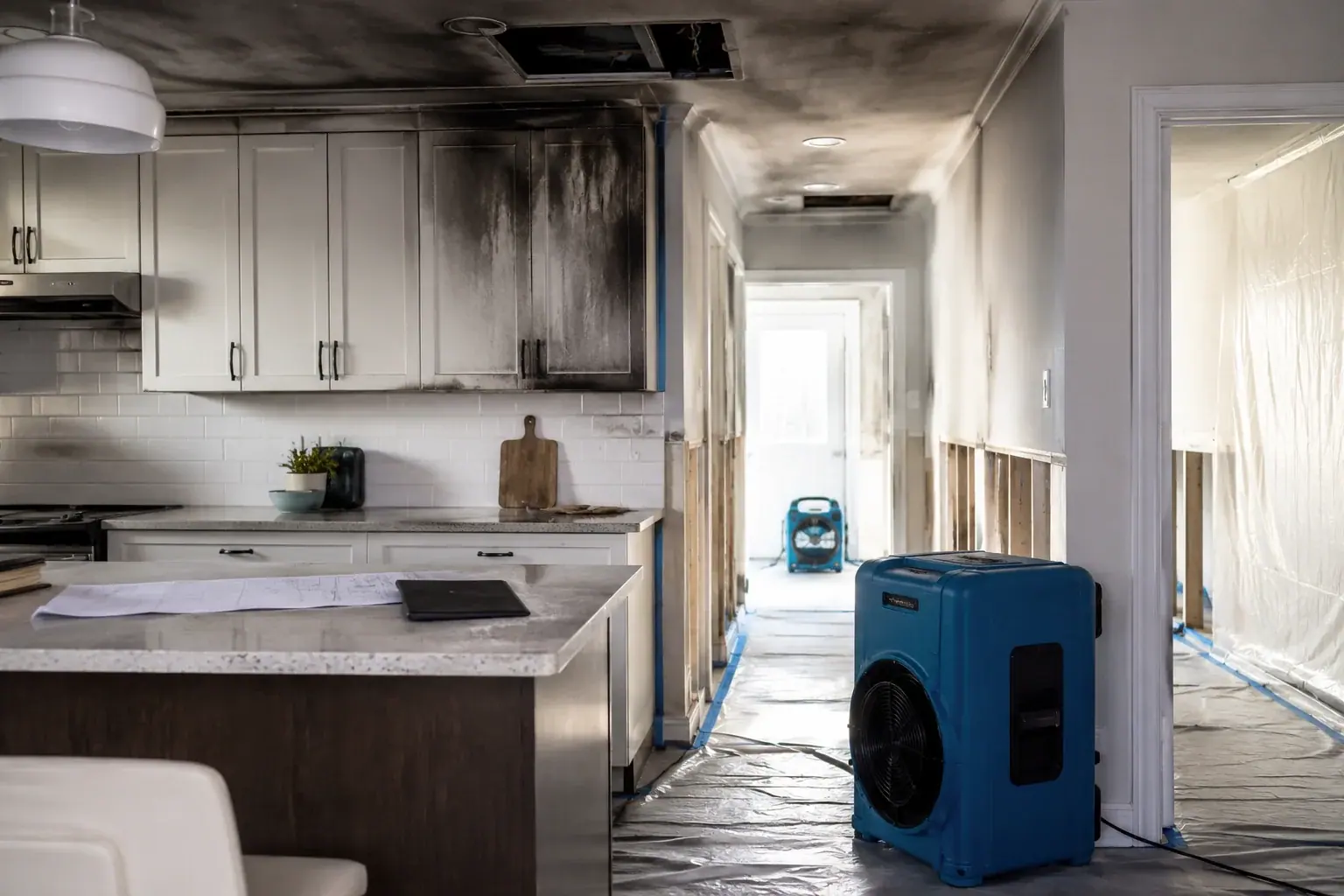 Fire Damage Restoration Maple restoration equipment and project planning