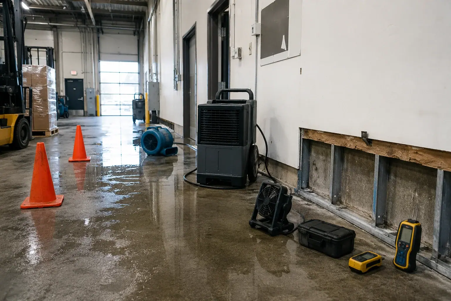Industrial Water Damage Restoration restoration equipment and project planning