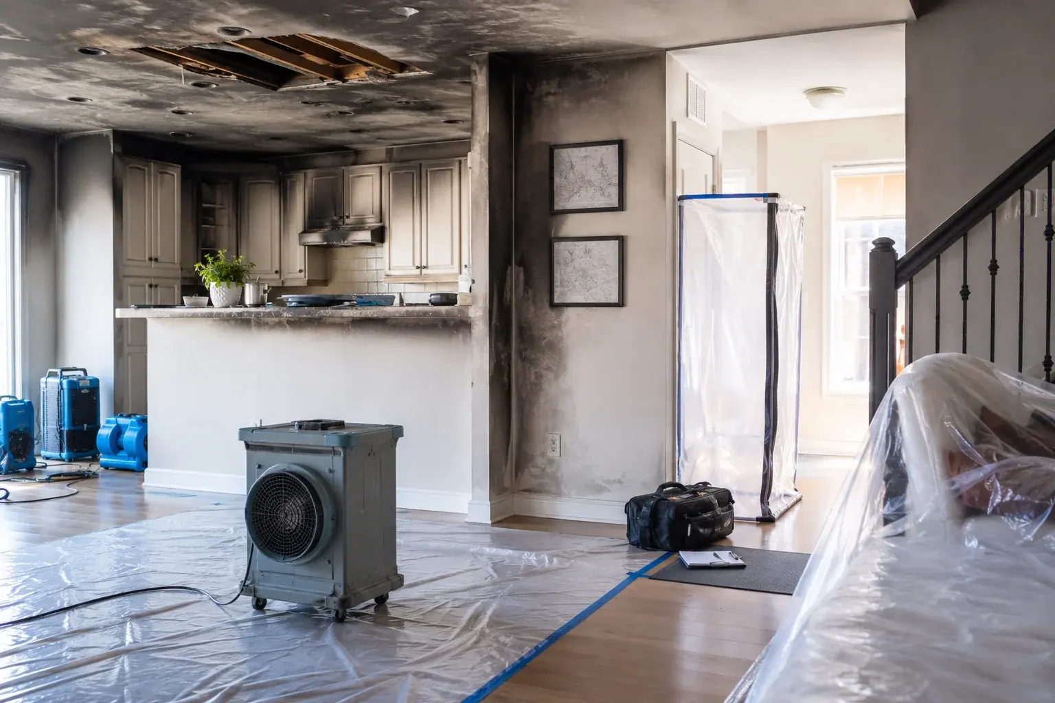 Residential Fire Damage Restoration Nobleton restoration equipment and project planning