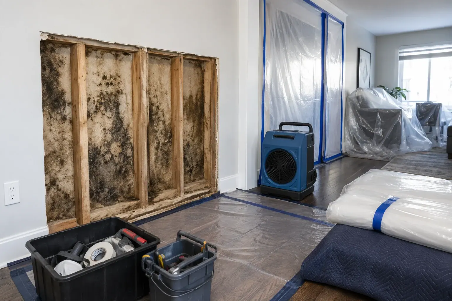 Residential Mold Remediation Maple restoration equipment and project planning