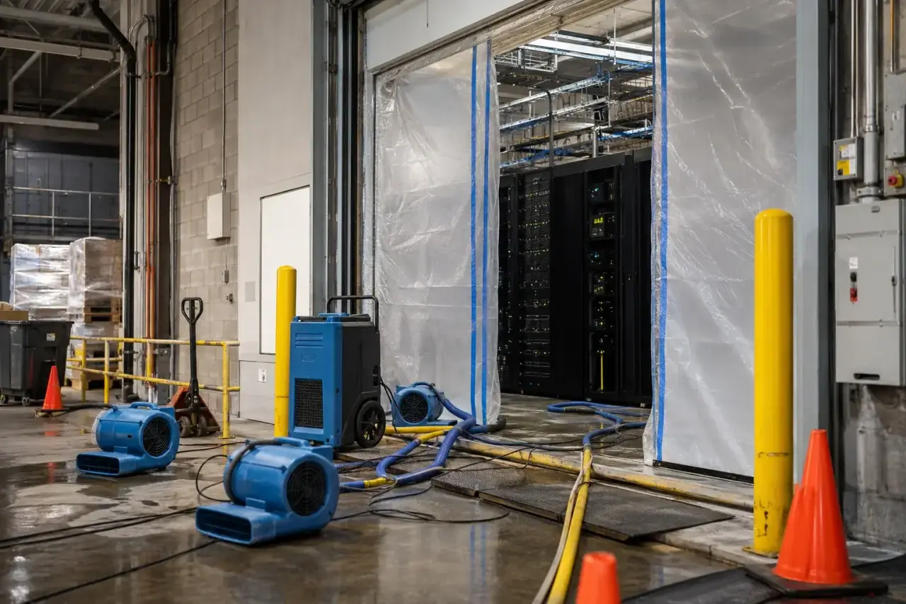 Server Room Water Damage Restoration Waterdown repairs and reconstruction