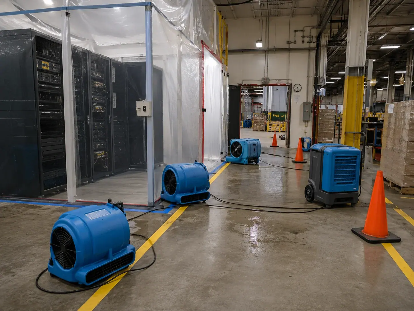 Server Room Water Damage Restoration Maple