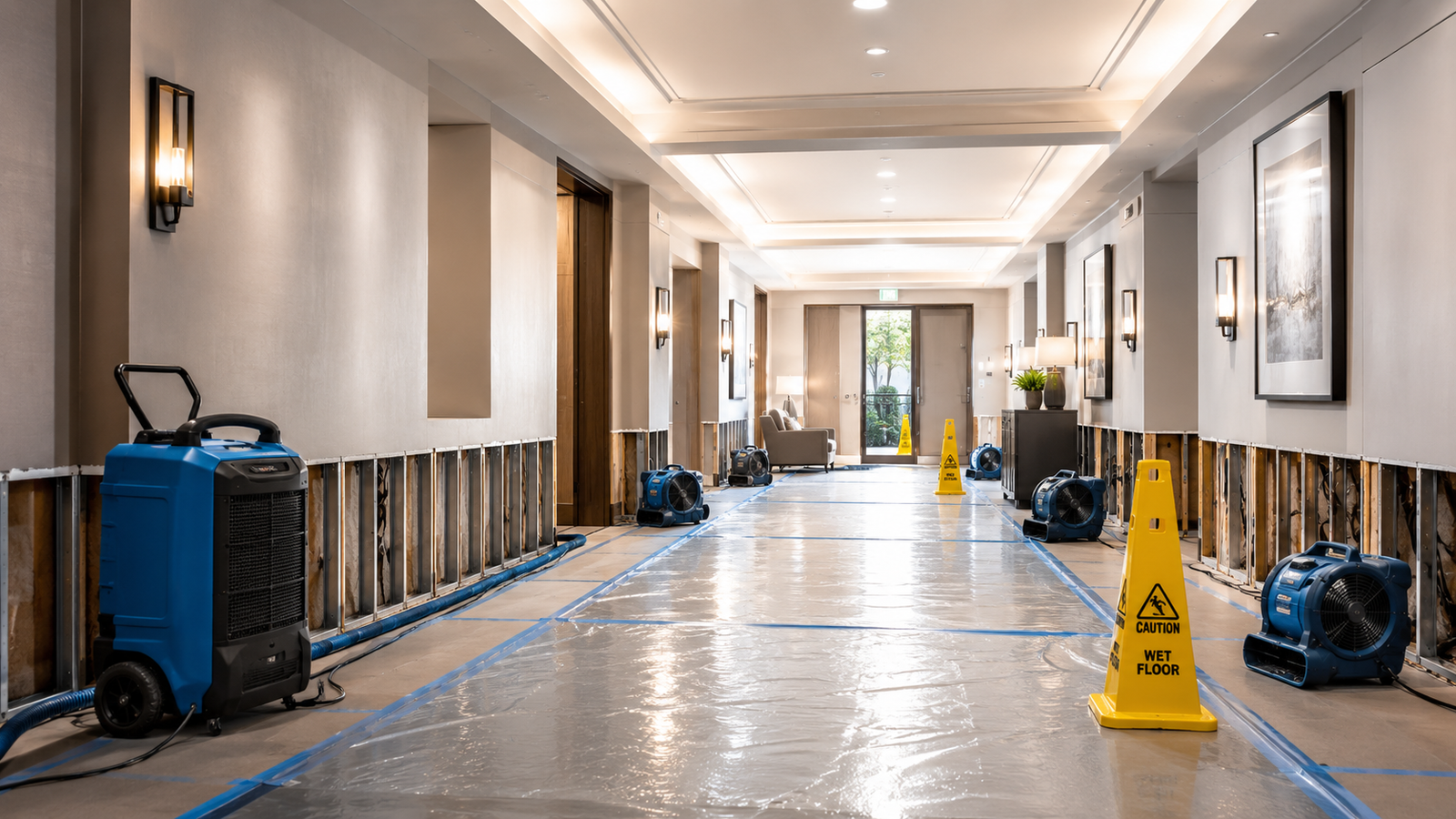 Hidden damage inspection for water damage restoration