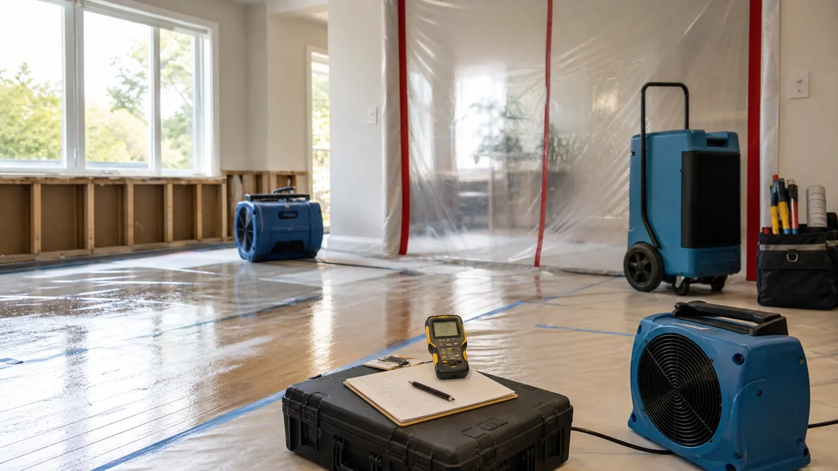 Water Damage Restoration Toronto professional restoration jobsite